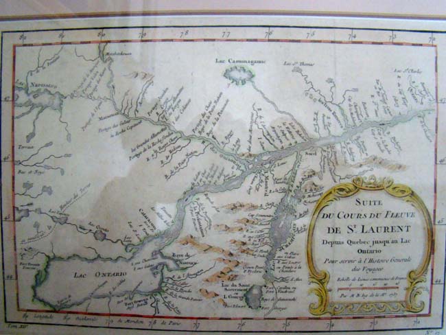 "Suite du cours du Fleuve de St. Laurent River to Lake Ontario" published by J.N. Bellin in 1757
